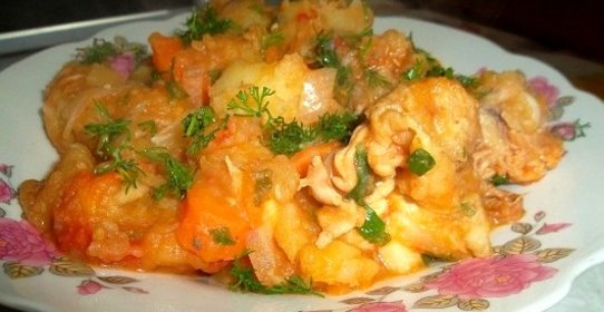 Тушеная картошка с фаршем