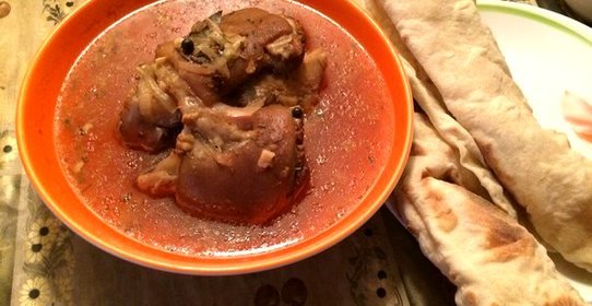 Свиная рулька в мультиварке с домашним лавашом