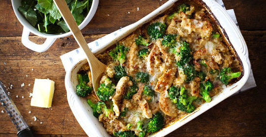 Нежный кремовый кассероль с курицей и киноа