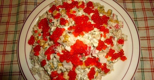 Салат сытный с крабовыми палочками