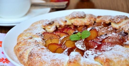 фруктовый пирог с фруктами на творожном тесте