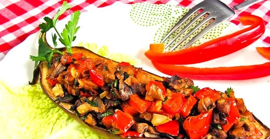 Баклажаны, фаршированные грибами