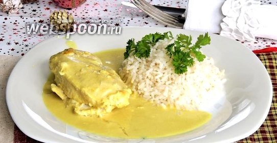 Куриное филе в карри-кокосовом соусе