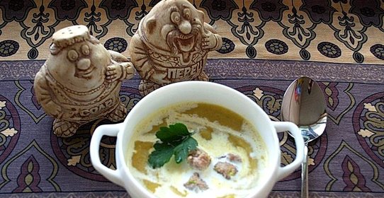 Крем суп из брюссельской капусты брокколи с фрикадельками