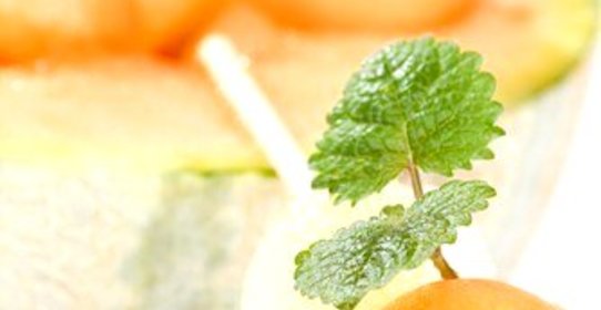 Мускусная дыня на гриле с медово-мятным соусом