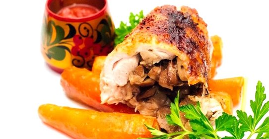 Фаршированные куриные окорочка в духовке