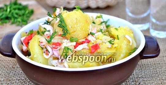Картофель по-камчатски с крабовым мясом