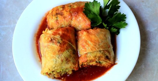 Постные голубцы с шампиньонами