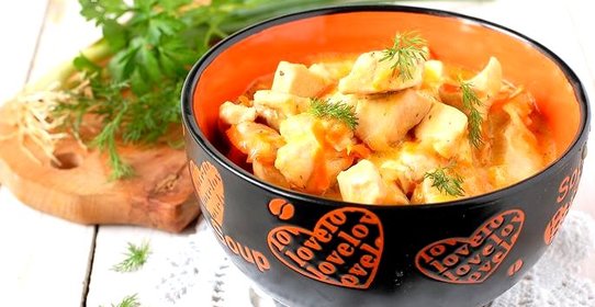 Куриное филе в сливочном соусе в мультиварке