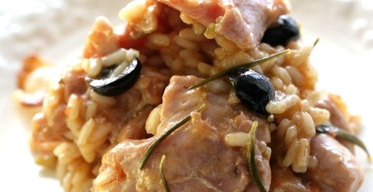 Ризотто с кроликом и оливками