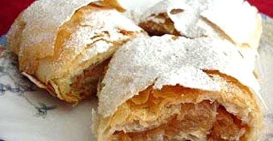 Яблочные штрудели из теста фило