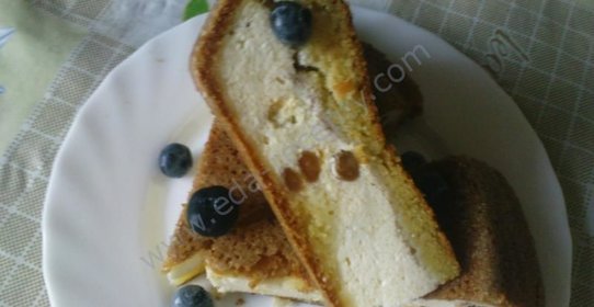 Открытый пирог с творогом