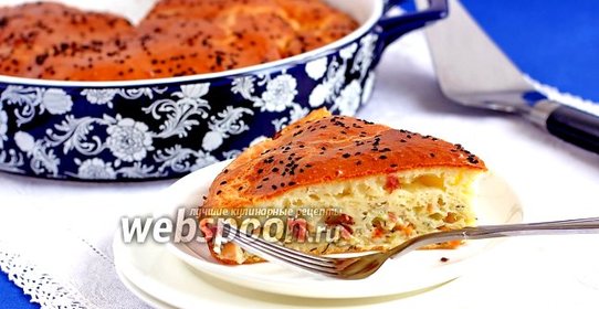 Быстрый пирог с капустой и копчёной курицей