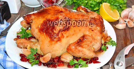 Цыплёнок запечённый с кизилом