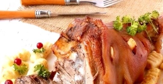 Рулька варено-копченая