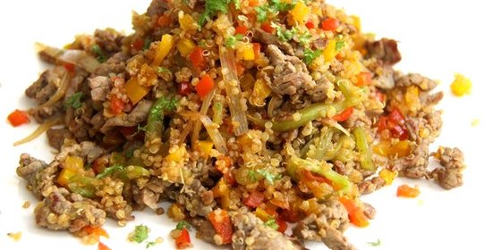 Говядина с огурцами и киноа