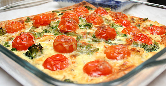 Цветной пирог с овощами