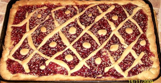 Малиновый пирог на песочном тесте