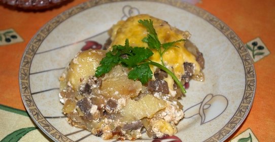 Картошка с шампиньонами в духовке