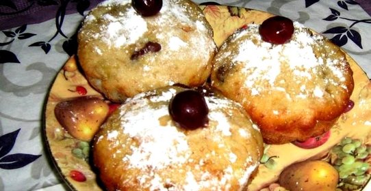 Банановые маффины с шоколадом