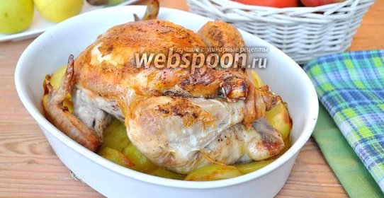 Курица фаршированная перловкой