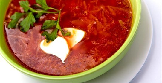 Борщ украинский на свиных ребрах