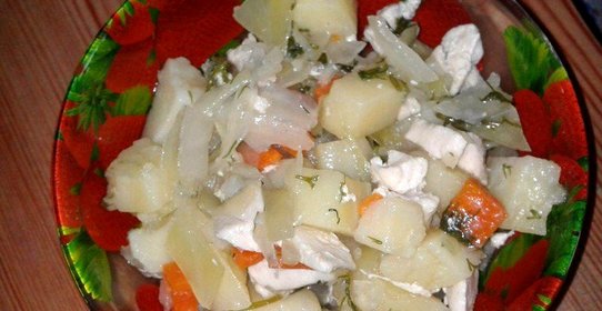 Овощное рагу с грудинкой для детей