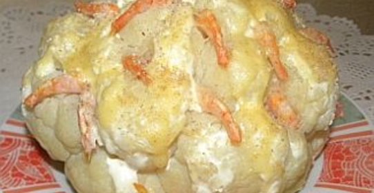 Цветная капуста с креветками
