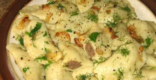 Вареники с печенью и картошкой