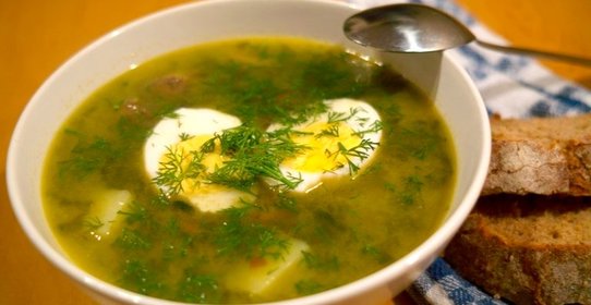 Щи из щавеля с курицей