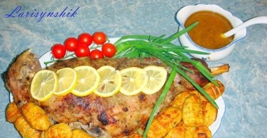 Запеченная баранья нога Экспресс