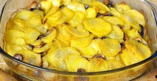 Картошка с грибами в сливках