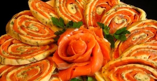 Рулеты с рыбой и творогом