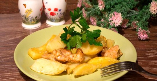 Филе индейки с картошкой в рукаве