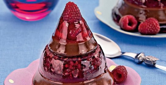 Желе из малины и шоколада