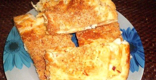 Пирог с курицей и сыром