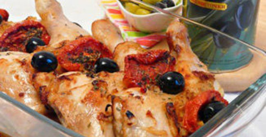 Куриные окорочка с маслинами (кухня Арагона)