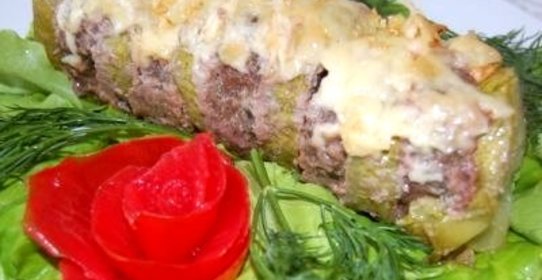 Рулетики из кабачков с фаршем