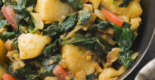 Картофель со шпинатом по-индийски