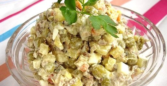 Cалат Оливье с мясом