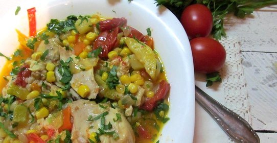 куриные окорочка с овощами в мультиварке