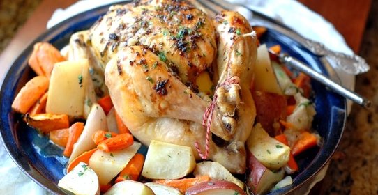 Курица запеченная в лимонном маринаде