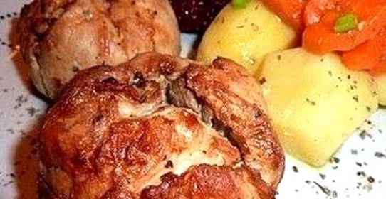 Курица с грибами или куриные бомбочки