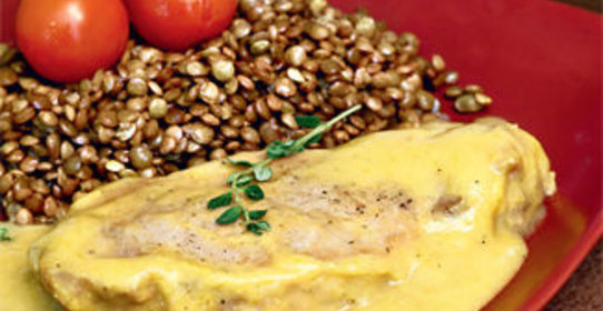 Отбивные с пряной чечевицей