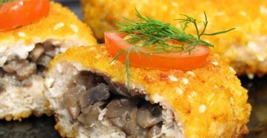 Зразы из индейки с грибами
