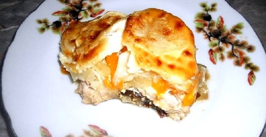 Курица запеченная с овощами