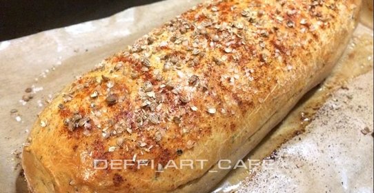 Куриный рулет в фокачче