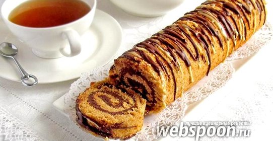 Медовый рулет с шоколадной пастой