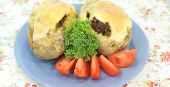 Картофель фаршированный мясом