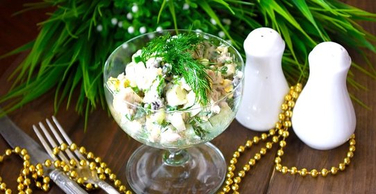 Салат с мясом и огурцом